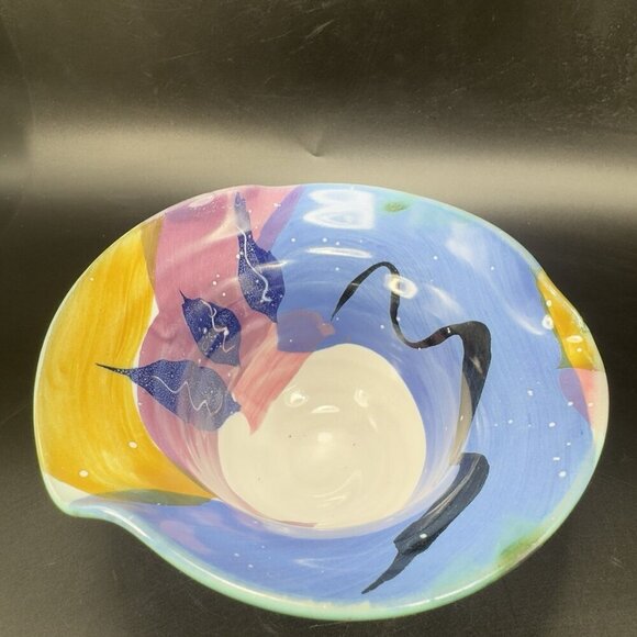 Italian Art Pottery Footed Dish Bowl Container Hand Made RedWare Made In Italy - Picture 8 of 14